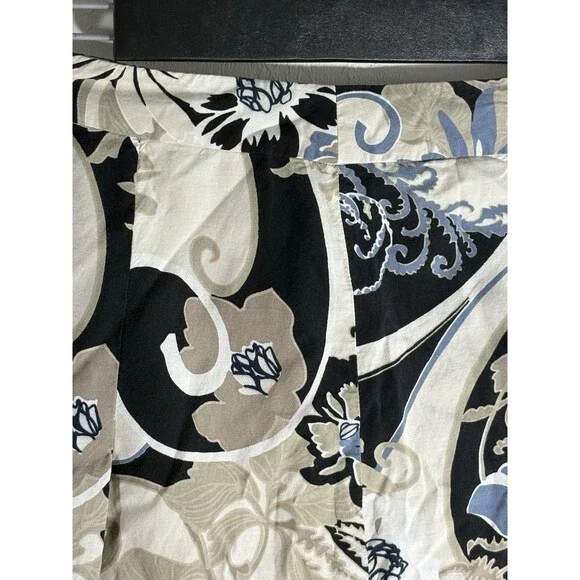 Ann Taylor Women’s Tan, Cream, Black Floral A-Line Zippered Skirt Size 6 Midi - Picture 4 of 10